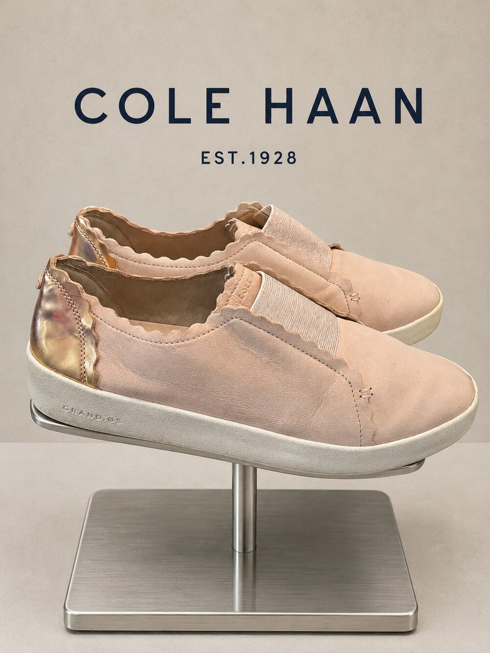 Cole Haan GrandPro Spectator Women’s 11B Pink Rose Gold Slip-On Sneakers